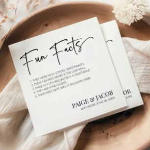 Fun Facts Classic Minimal Minimalist Wedding Napkins