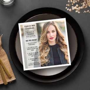 Fun facts did you know graduation photo modern napkins