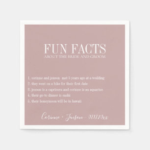 Fun Facts Dusty Mauve Personalized Napkins