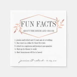 Fun Facts Elegant Rose Gold Personalized Paper Napkins