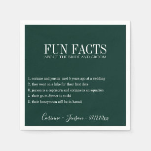 Fun Facts Emerald Green Personalized Napkins