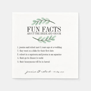 Fun Facts Eucalyptus Branches Personalized Paper Napkins