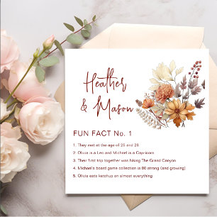 Fun Facts Fall Floral Wedding Napkins