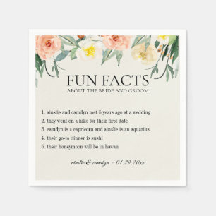 Fun Facts Flower Garden Personalized Paper Napkins