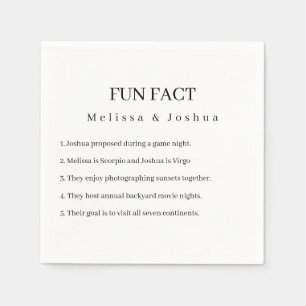 Fun Facts Funny Elegant Simple Wedding Napkins