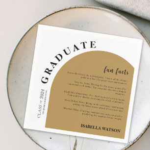 Fun Facts Gold Arch Graduation Party Napkins