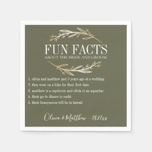 Fun Facts Gold Botanical Personalized Napkins