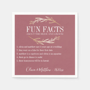 Fun Facts Gold Botanical Personalized Napkins