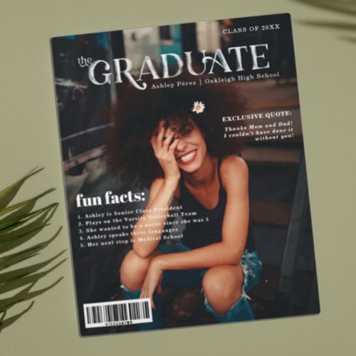 Fun Facts  Graduate Magazine Cover Photo  Announcement Postcard