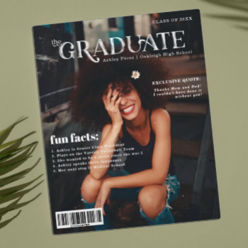 Fun Facts | Graduate Magazine Cover Photo Plaque by IYHTVDesigns at Zazzle