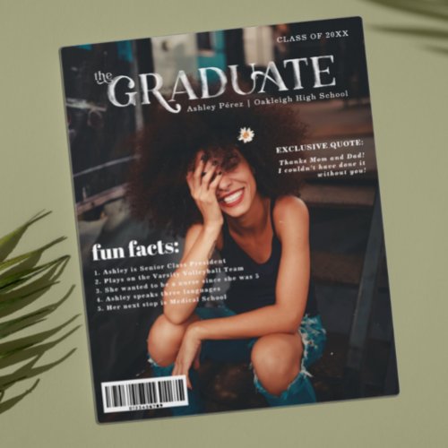 Fun Facts  Graduate Magazine Cover Photo Plaque