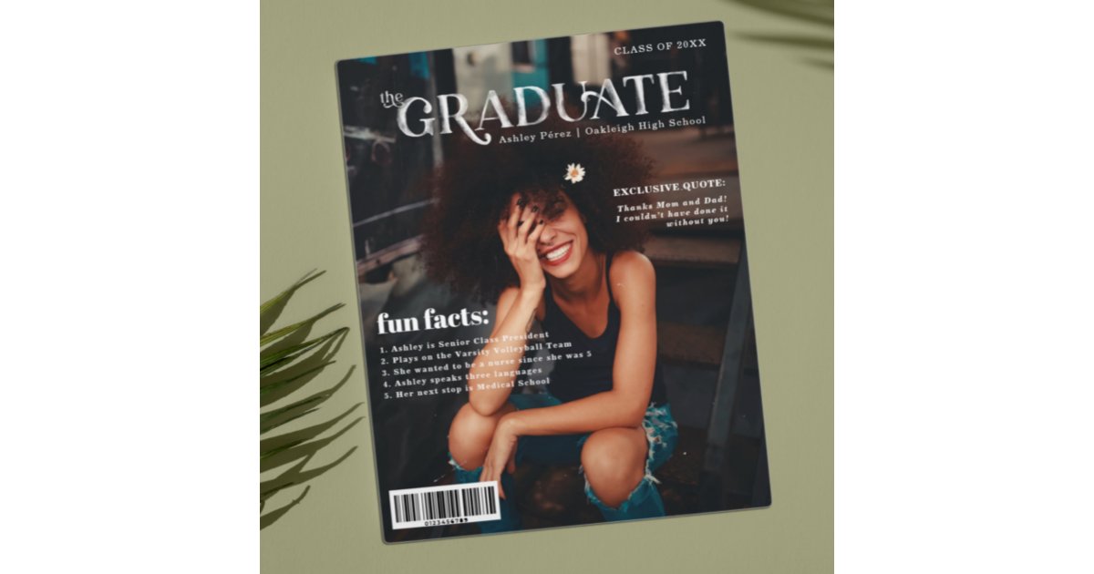 Fun Facts | Graduate Magazine Cover Photo Plaque | Zazzle