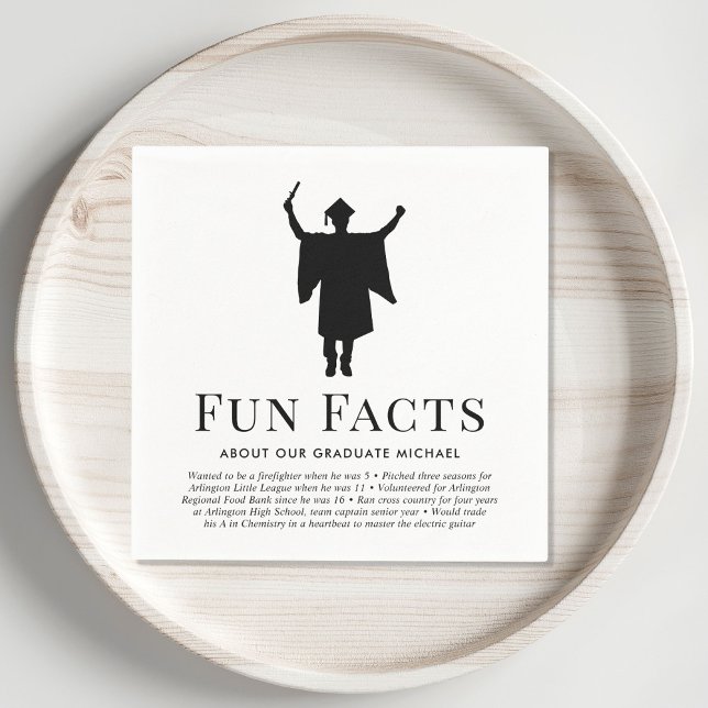 Fun Facts Graduation Party Napkins (Creator Uploaded)