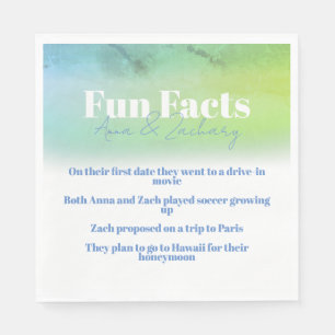 Fun Facts Green and Blue Wedding Shower Napkins