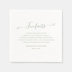 Fun Facts Green Wedding Napkins