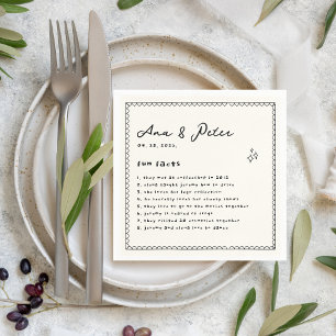 Fun facts Hand Illustrated Wedding Party Napkins