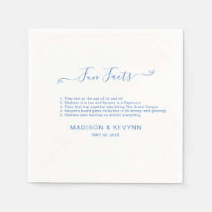 Fun Facts Minimal and Chic   Blue Wedding Napkins
