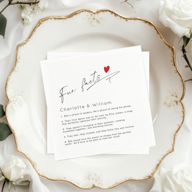 Fun Facts minimalist Modern Script wedding Napkins (Creator Uploaded)