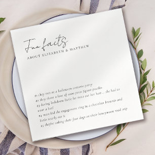 Fun Facts Minimalist Script Wedding Napkins