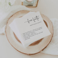 Fun Facts Minimalist Wedding Napkins