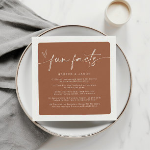 Fun Facts Modern Chic Minimalist Terracotta Napkins