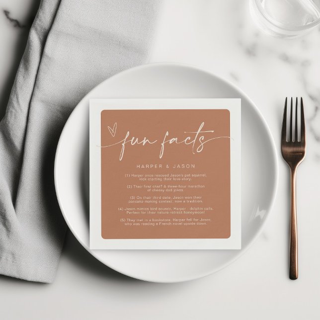 Fun Facts Modern Chic Minimalist Terracotta Napkins (Creator Uploaded)