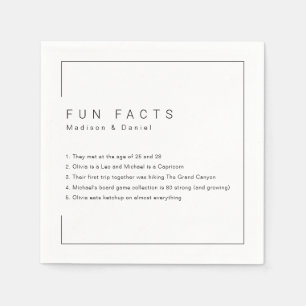 Fun Facts Modern Chic Minimalist Wedding Napkins