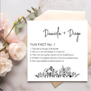 Fun Facts Modern Chic Minimalist Wedding Napkins