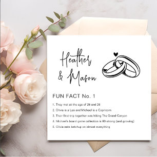 Fun Facts Modern Chic Minimalist Wedding Napkins