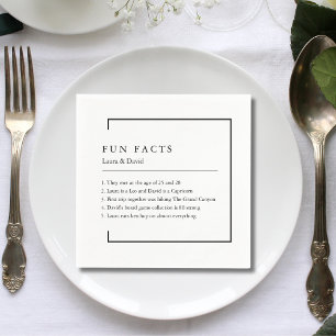 Fun Facts Modern Chic Minimalist Wedding Napkins