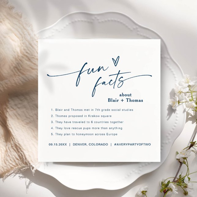 Fun Facts Modern Chic Minimalist Wedding Napkins (Creator Uploaded)