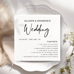 Fun Facts Modern Chic Minimalist Wedding Napkins