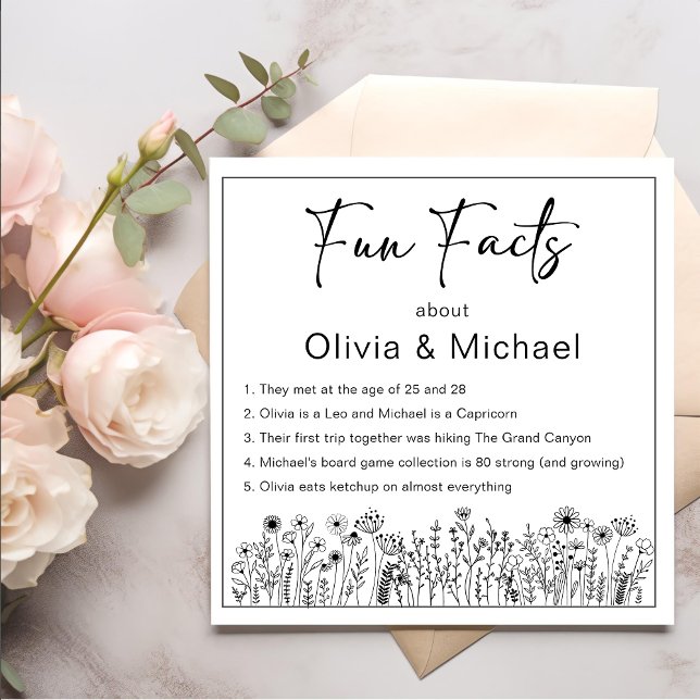 Fun Facts Modern Chic Minimalist Wedding Napkins (Creator Uploaded)