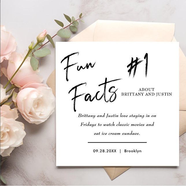 Fun Facts Modern Chic Minimalist Wedding Napkins (Creator Uploaded)