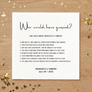 Fun Facts Modern Minimalist Script Wedding Napkins