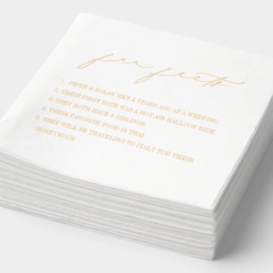 Fun Facts Modern Minimalist Wedding Foil Napkins