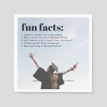 Fun Facts | Modern Simple Photo Overlay Napkins