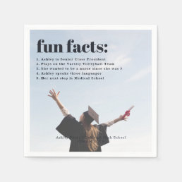 Fun Facts | Modern Simple Photo Overlay Napkins