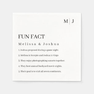 Fun Facts Modern Wedding Napkins