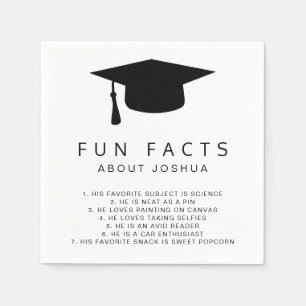 Fun Facts Mortar Board Simple Graduation Napkins