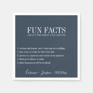 Fun Facts Muted Navy Blue Personalized Napkins
