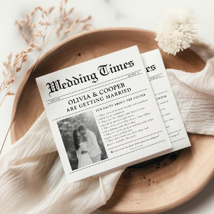 Fun Facts Newspaper Wedding Napkins