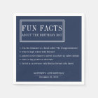 Fun Facts personalized napkins for birthdays