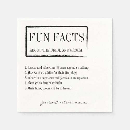 Fun Facts Personalized Paper Napkins