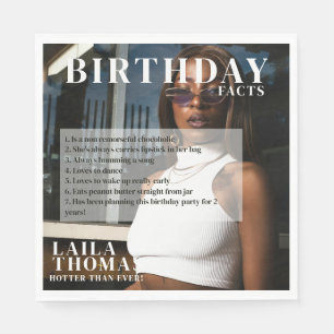 Fun Facts Photo Birthday Party Magazine Cover Napkins