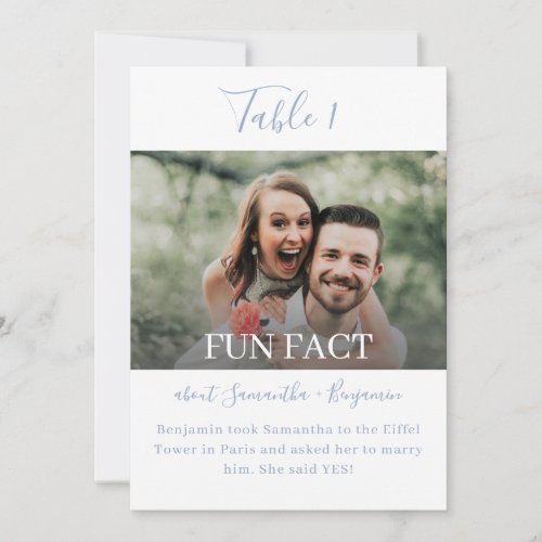 Fun Facts Photo Wedding Reception Table Numbers