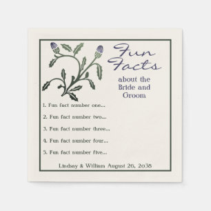 Fun Facts Purple & Green Thistle Wedding Reception Napkins