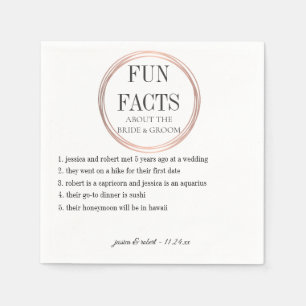 Fun Facts Rose Gold Rings Personalized Napkins