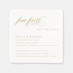 Fun Facts Simply Elegant Typography Wedding Napkins