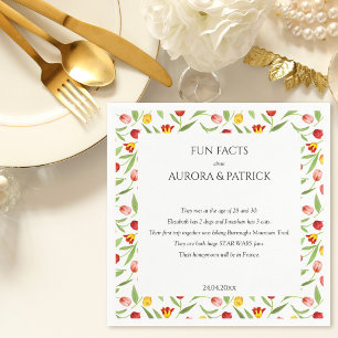 Fun Facts Spring Tulip Boho Floral Wedding Napkins